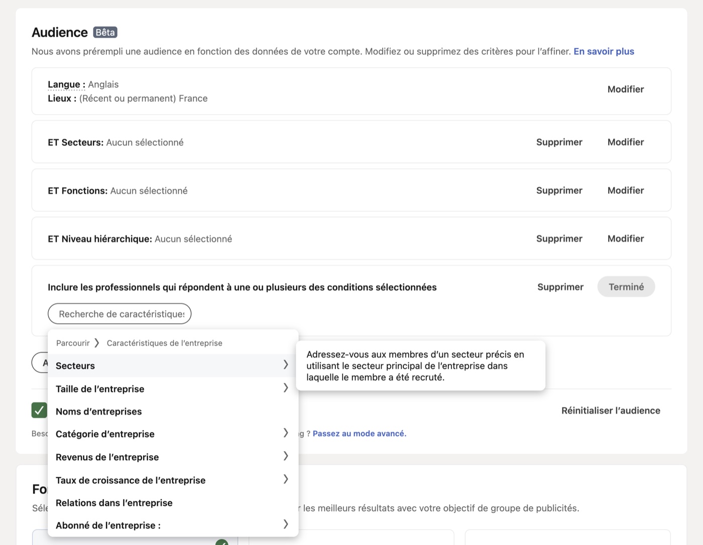 Options de ciblage B2B sur LinkedIn Ads